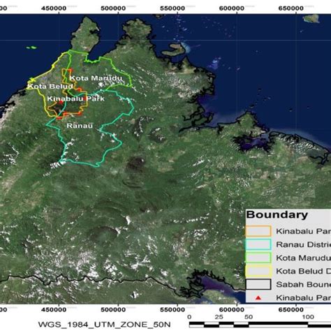 Map Of The Geopark Research Area Ranau Kota Belud And Kota Marudu