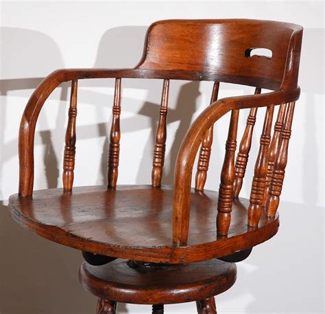 Custom captain's bar stool for family and guests to relax and chat for hours. PAIR OF 19THC CAPTAINS CHAIR/SWIVEL BAR STOOLS at 1stdibs