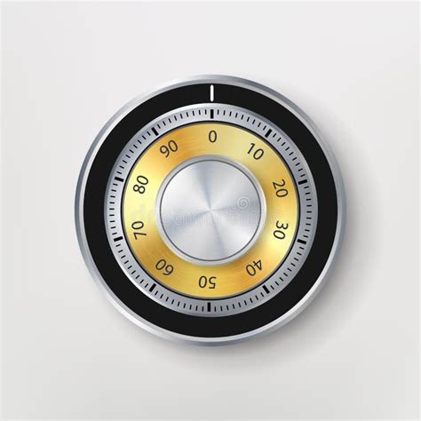 Combination Lock Realistic Metal Vector Illustration Safe Lock Stock