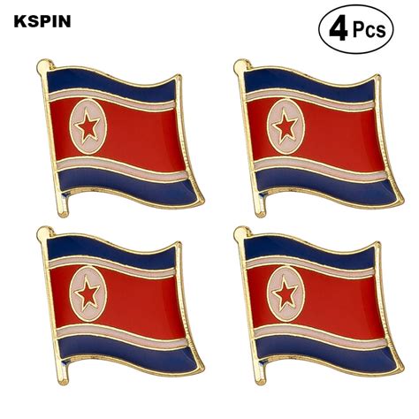 north korea flag pin lapel pin badge brooch icons 4pcs badges aliexpress