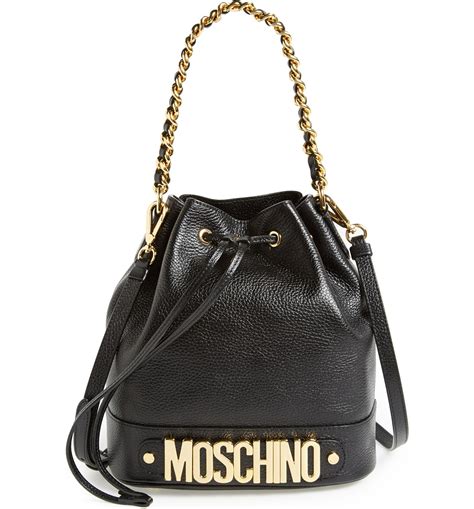 Moschino Lettering Leather Bucket Bag Nordstrom