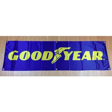Goodyear Banner 15x5ft Vintage Tire Tires Blimp Rubber Ad Sign Good