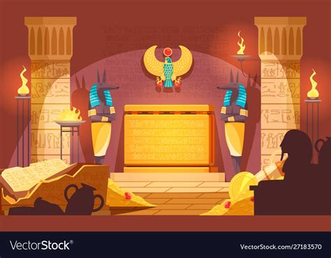 Egyptian Tomb Dark Interior Royalty Free Vector Image