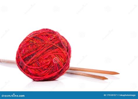 Red Wool And Knitting Needles Royalty Free Stock Photography Image