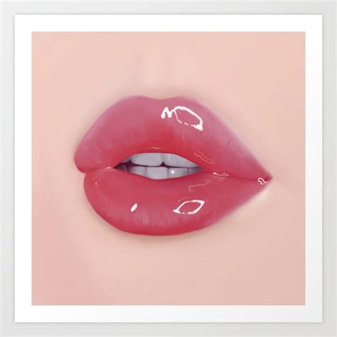 Red Glossy Lips Art Print By Samsilversmith Society6