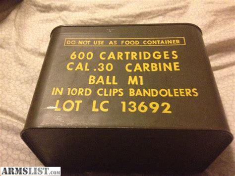 Armslist For Sale 600 Rounds 30 Cal M1 Carbine Ammo
