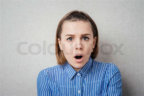 Young Girl Surprised Stock Image Colourbox