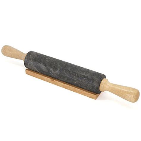 Creative Home Deluxe Natural Charcoal Marble 18 Length Rolling Pin