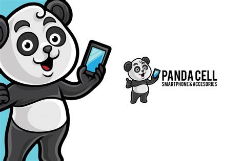 Panda Cellular Mascot Logo Template By Stringlabs Thehungryjpeg