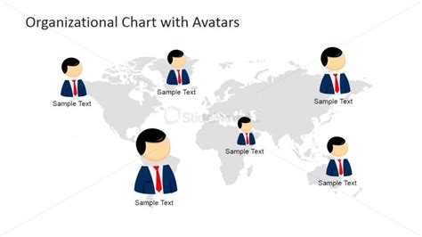 Org Chart Cartoons For Global Reach Slide Slidemodel