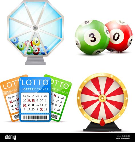 Lottery Set With Isolated Images Of Number Balls Lucky Dip Lottery