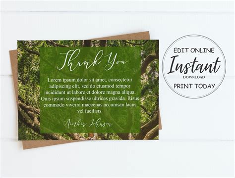 Funeral Thank You Cards Funeral Template Celebration Of Etsy