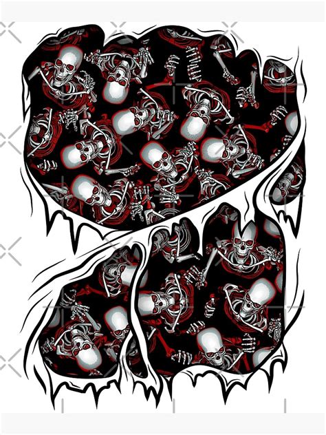 Evil Zombie Skeleton Horde Inside Gothic Halloween Costume Poster For