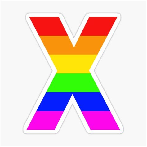 Pride Rainbow Letter X Sticker Letter X Sticker Sticker For Sale By
