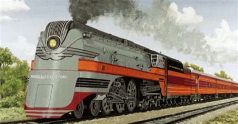 Milwaukee Road Hiawatha Streamlined Steam Passenger Locomotive Old Trains Train Tracks