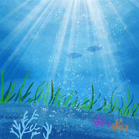 Background Kartun Biru Laut Di Dunia Laut Banner Lapisan Psd Dunia