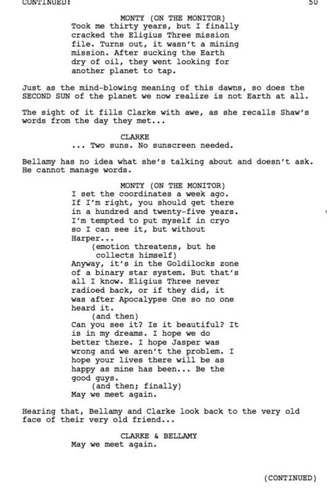 From Script To Screen 513 Damocles Pt 2 The 100 Acting Scripts