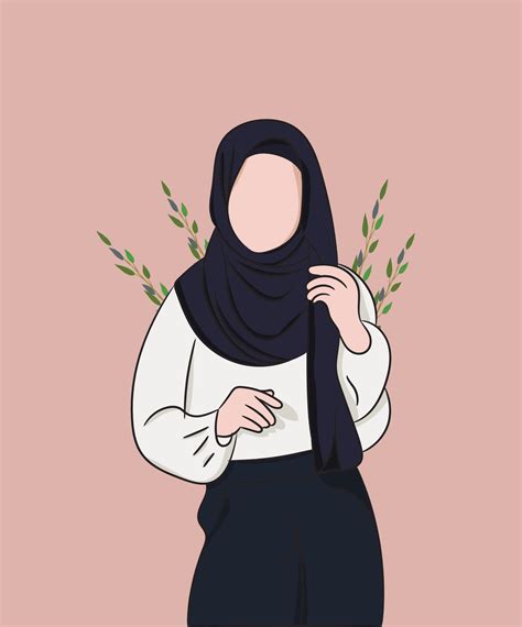 Ni A Musulmana Con Ilustraci N De Vector De Hijab Vector En Vecteezy