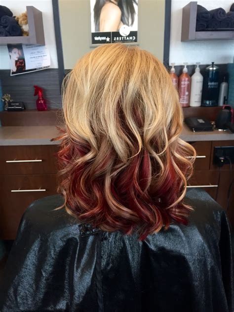 Natural Blonde To Red Ombre Curls Ombre Hair Blonde