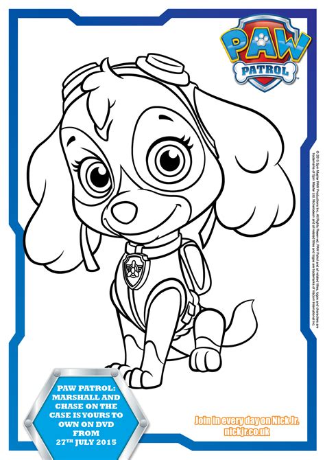 Free paw patrol characters coloring page. Paw Patrol Colouring Pages and Activity Sheets - In The ...