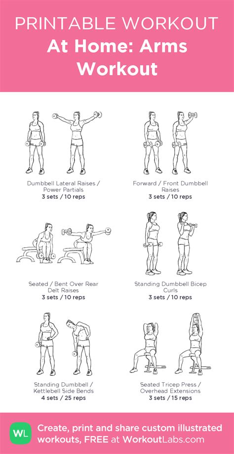 At Home Arms Workout Illustrated Exercise Plan Created At