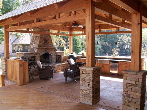 Outdoor Pavilion Backyard Pavilion Backyard Fireplace