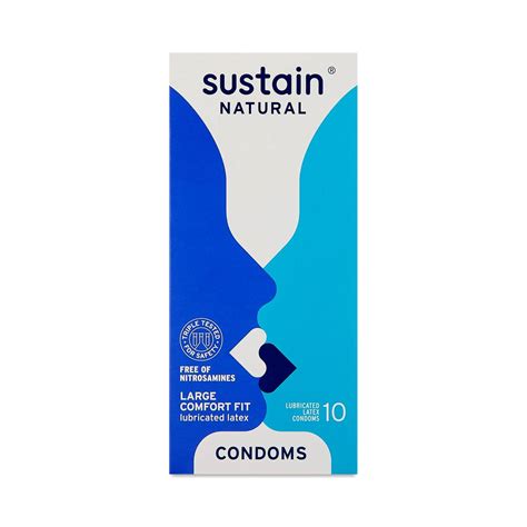 10 Pack Lubricated Comfort Fit Condom By Sustain Thrive Market
