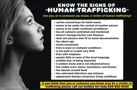 Human Trafficking Types Of Abuse Fearless Hudson Valley Inc
