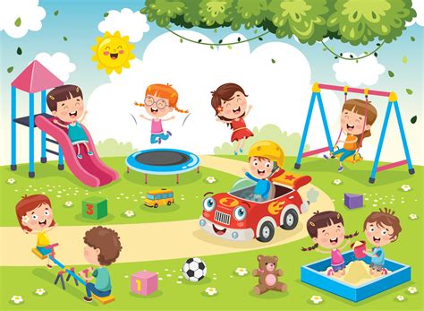Children Playing In The Park 2822910 Vector Art At Vecteezy