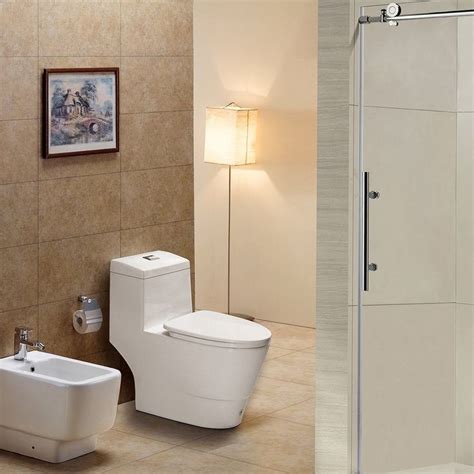 Woodbridgebath T 0019 Dual Flush Elongated One Piece Toilet With Soft