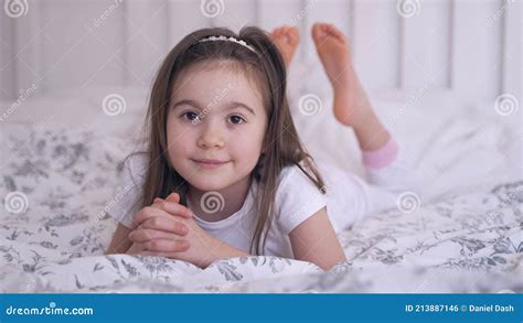 Barefoot Girl Resting On Bed Stock Footage Video Of Friendly