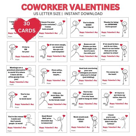 Valentines Cards For Coworkers Funny Valentine Card Office Staff Employee Coworker Valentines