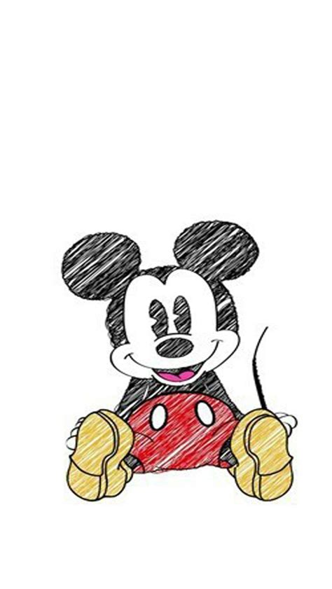 Cute Mickey Mouse Drawing 640x1136 Download Hd Wallpaper Wallpapertip