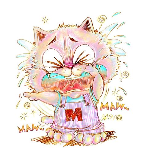 Cat Crying Pointing Pencil Color Stock Illustrations 2 Cat Crying