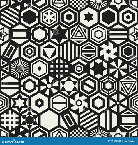 Hexagon Seamless Pattern Stock Vector Illustration Of Decorative