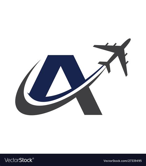 Airplane Company Logo Traveling Logo Royalty Free Vector