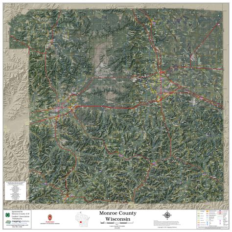 Monroe County Wisconsin 2023 Aerial Wall Map Mapping Solutions