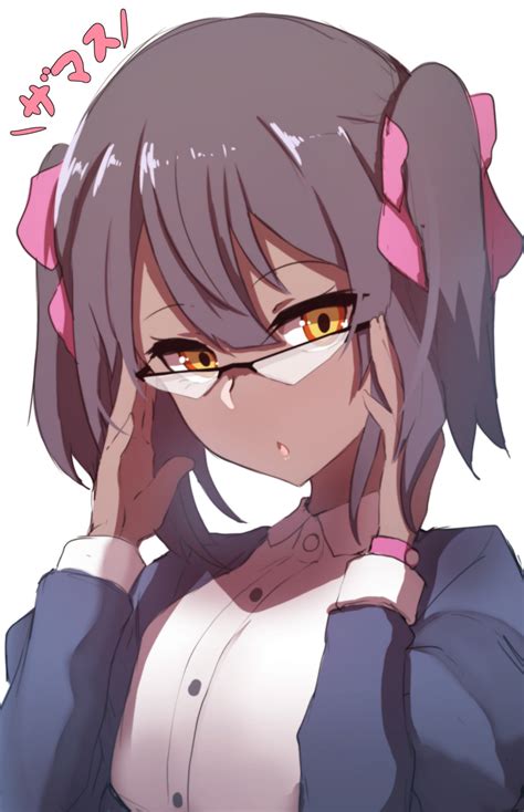 safebooru 1girl absurdres adjusting eyewear bangs black framed eyewear blue jacket bow breasts