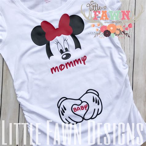 Minnie Mouse Mommy And Baby Maternity Shirt Disney Pregnancy Etsy