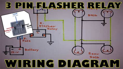 HOW TO WIRE 3 PIN FLASHER RELAY 12 VOLTS 3 PIN ELECTRONIC FLASHER