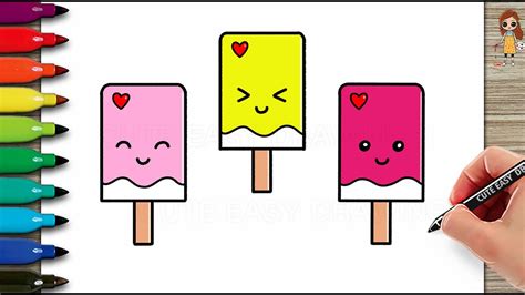 How To Draw Ice Cream From Simple Shapes Easy To Draw Cute Kawaii Ice