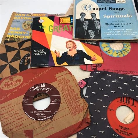 Vintage Record Lot Ten 45s In Sleeves 1950s 1960s Various Etsy