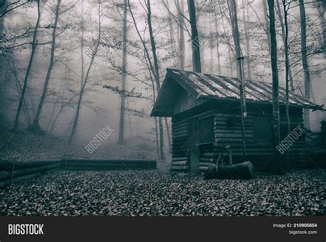 wooden shack misty image and photo free trial bigstock