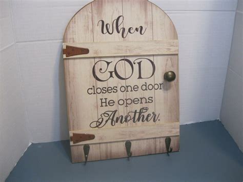 Wall Hanging '' When God Closes one Door He Opens another''size 13.5 x ...