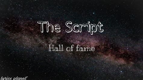 The Script Hall Of Fame Lyrics Youtube