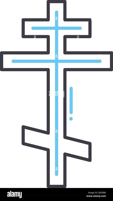 Crucifix Line Icon Outline Symbol Vector Illustration Concept Sign