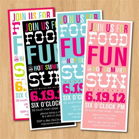 Printable Summer Party Invitation By Chachkedesigns On Etsy Via Etsy