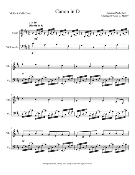 Canon In D Cello And Violin Free Better Sheet Music