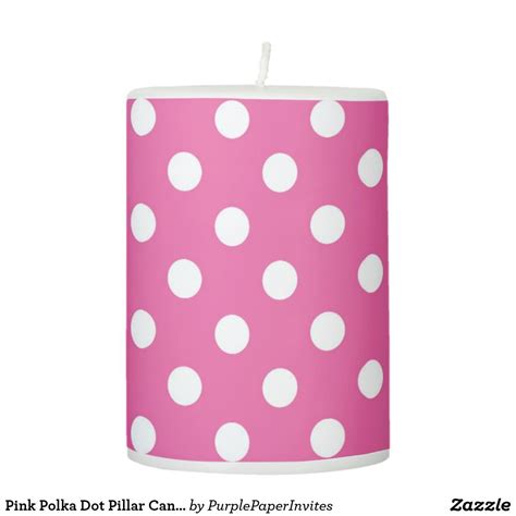 Pink Polka Dot Pillar Candle Pillar Candles Pink Polka