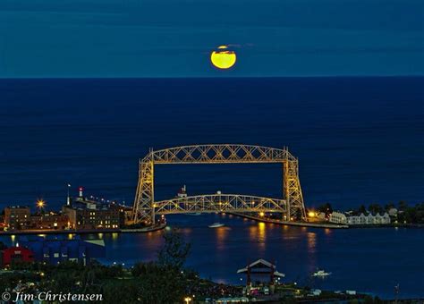 Full Moon In Duluth Mn North Shore Minnesota Scenic Pictures Lake